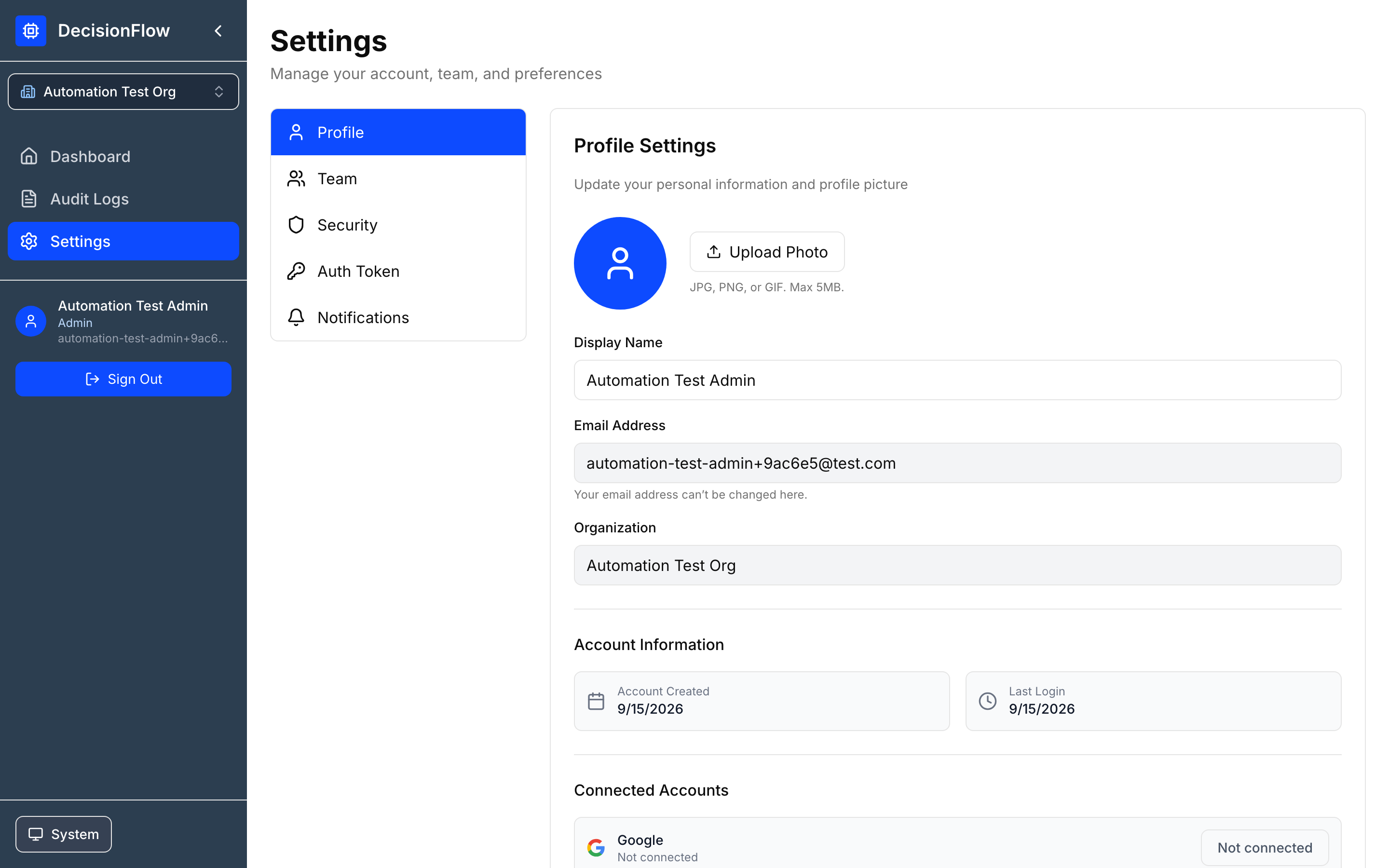 Profile screenshot