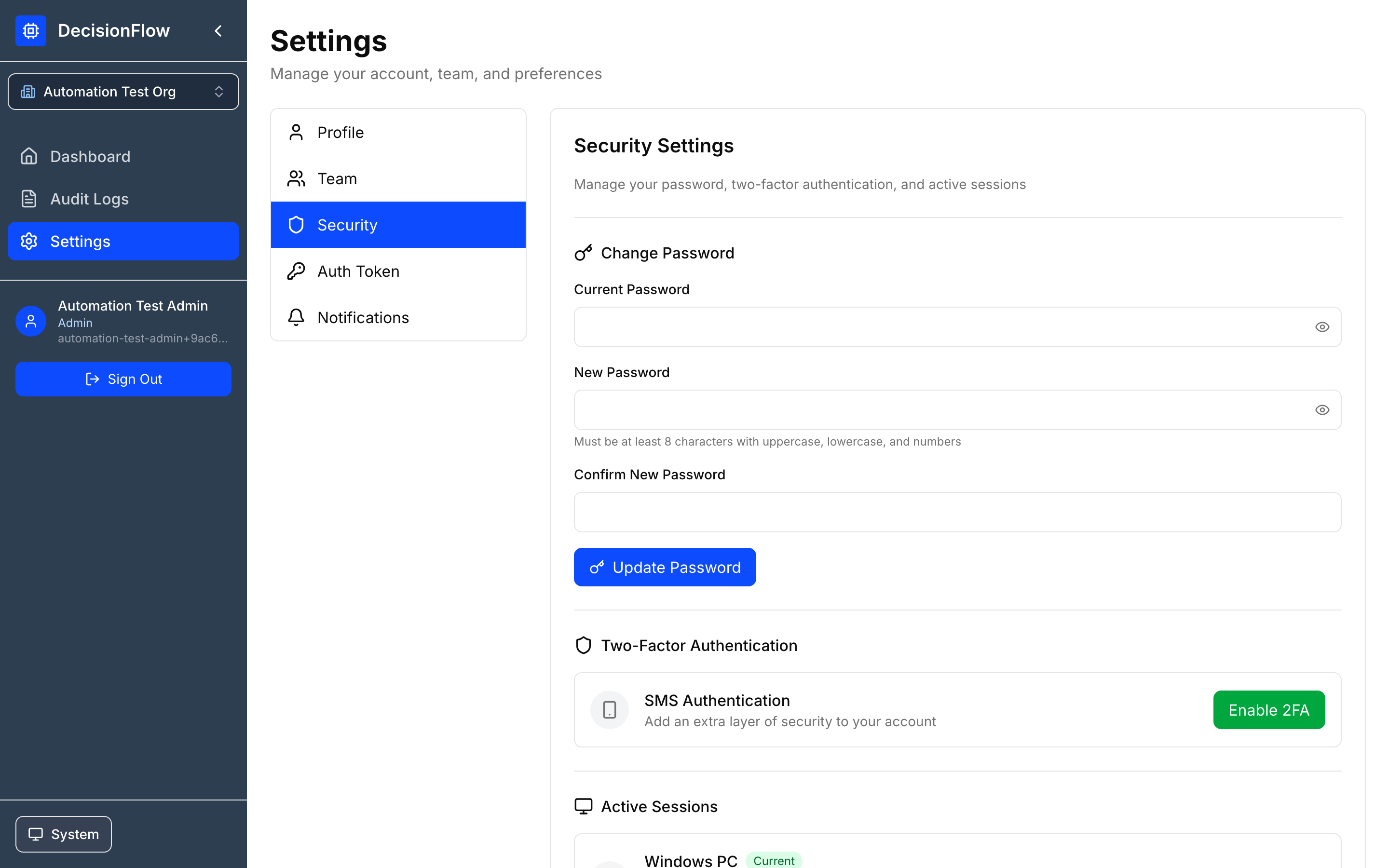 Security screenshot