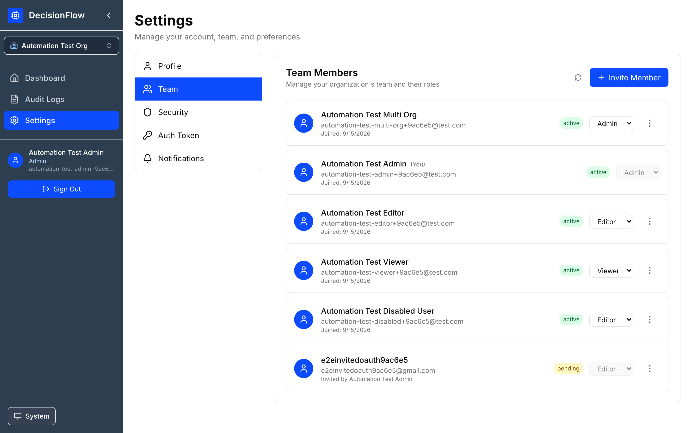 Team screenshot