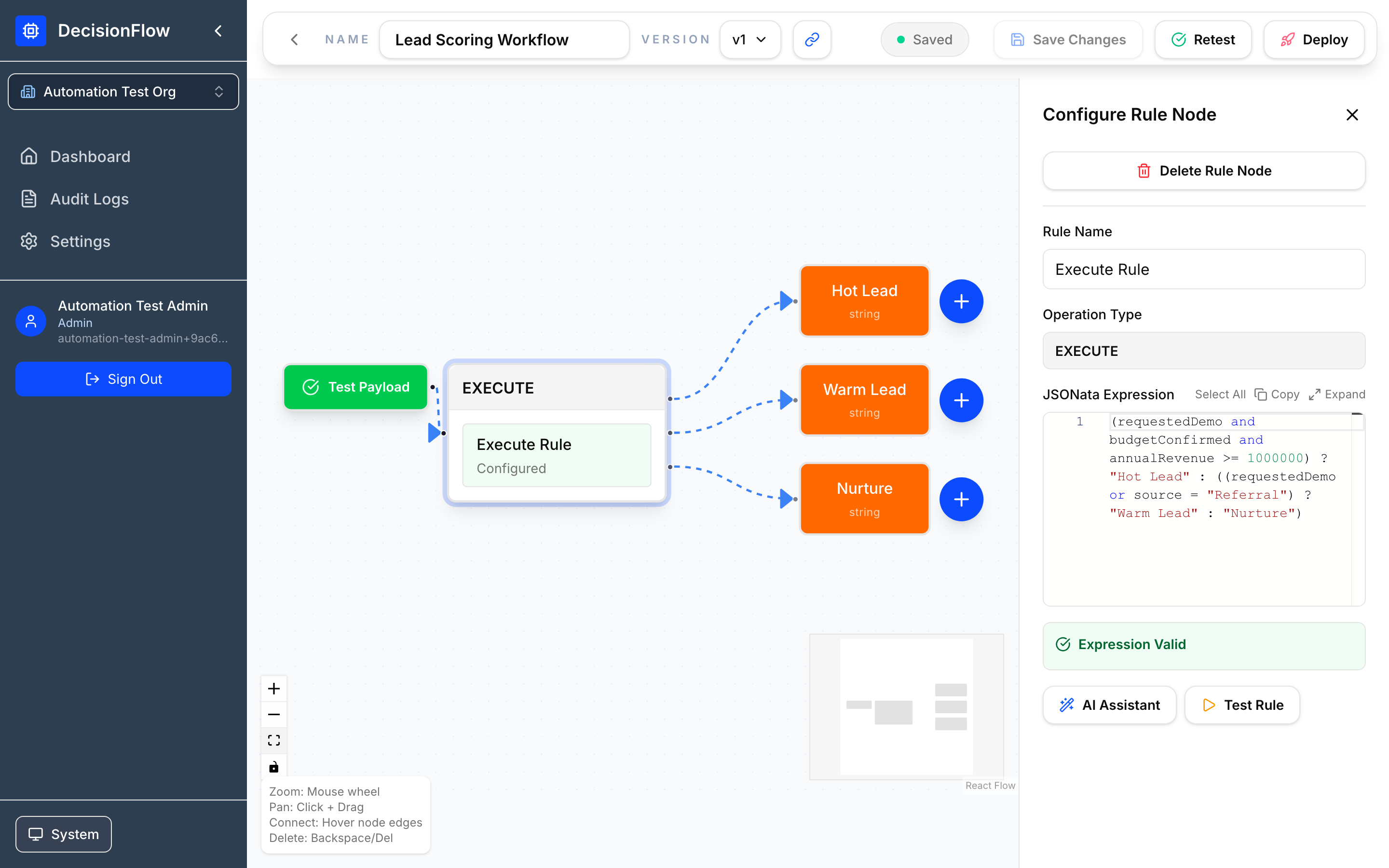 Workflow Editor screenshot