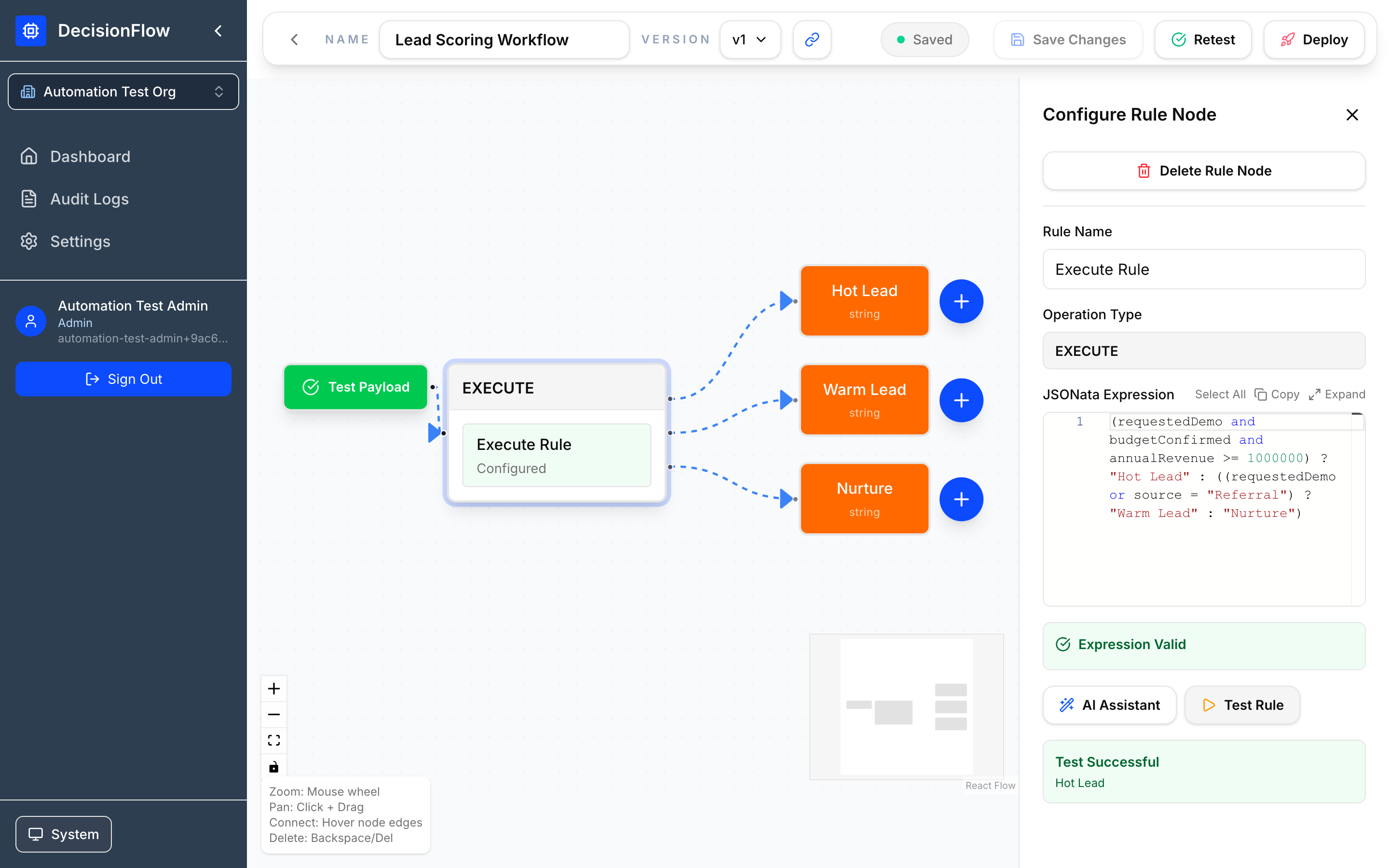 Workflow Editor screenshot
