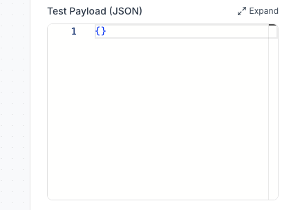 Test Payload (JSON) input